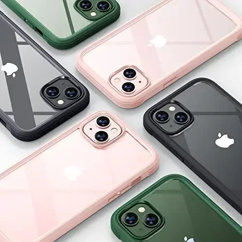 Diaclara iPhone 13 uchun mo'ljallangan g'ilof, o'rnatilgan sensorli ekranga ega to'liq korpusli, tirnalishga qarshi himoya, iPhone 13 6.1