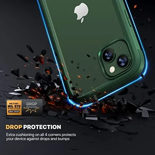 Diaclara iPhone 13 uchun mo'ljallangan g'ilof, o'rnatilgan sensorli ekranga ega to'liq korpusli, tirnalishga qarshi himoya, iPhone 13 6.1