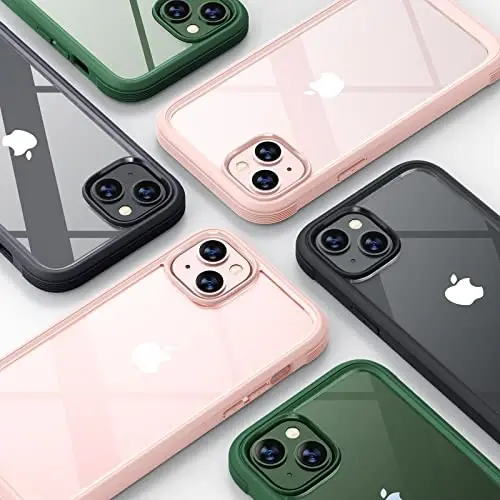 Diaclara iPhone 13 uchun mo'ljallangan g'ilof, o'rnatilgan sensorli ekranga ega to'liq korpusli, tirnalishga qarshi himoya, iPhone 13 6.1