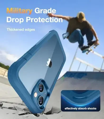 Diaclara iPhone 13 uchun mo'ljallangan g'ilof, o'rnatilgan sensorli tirnalishga qarshi ekran himoyachisi bilan to'liq korpusli, iPhone 13 6.1