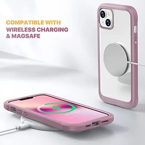 Diaclara iPhone 13 uchun mo'ljallangan g'ilof, o'rnatilgan sensorli tirnalishga qarshi ekran himoyachisi bilan to'liq korpusli, iPhone 13 6.1