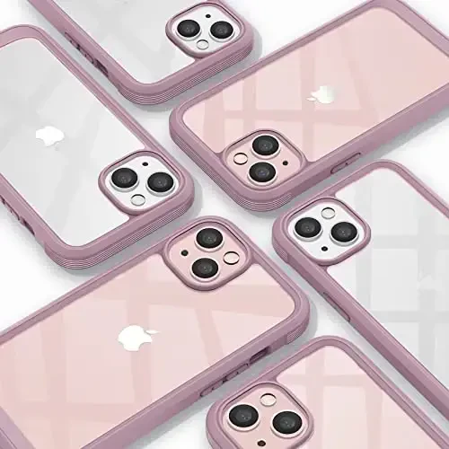 Diaclara iPhone 13 uchun mo'ljallangan g'ilof, o'rnatilgan sensorli tirnalishga qarshi ekran himoyachisi bilan to'liq korpusli, iPhone 13 6.1