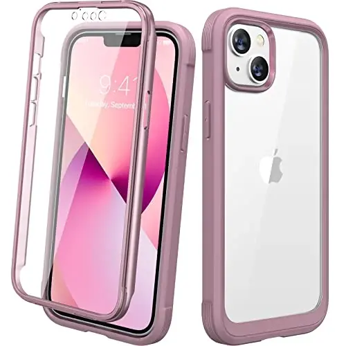 Diaclara iPhone 13 uchun mo'ljallangan g'ilof, o'rnatilgan sensorli tirnalishga qarshi ekran himoyachisi bilan to'liq korpusli, iPhone 13 6.1