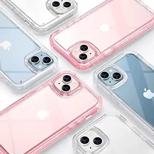 Diaclara iPhone 13 uchun mo'ljallangan g'ilof, o'rnatilgan sensorli tirnalishga qarshi ekran himoyachisi bilan to'liq korpusli, iPhone 13 6.1