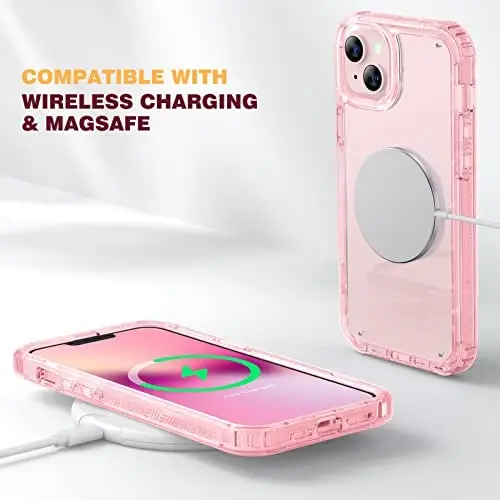 Diaclara iPhone 13 uchun mo'ljallangan g'ilof, o'rnatilgan sensorli tirnalishga qarshi ekran himoyachisi bilan to'liq korpusli, iPhone 13 6.1