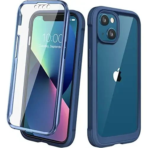 Diaclara iPhone 13 uchun mo'ljallangan g'ilof, to'liq korpusli, o'rnatilgan sensorli tirnalishga qarshi ekran himoyachisi, iPhone 13 6.1