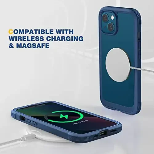 Diaclara iPhone 13 uchun mo'ljallangan g'ilof, to'liq korpusli, o'rnatilgan sensorli tirnalishga qarshi ekran himoyachisi, iPhone 13 6.1