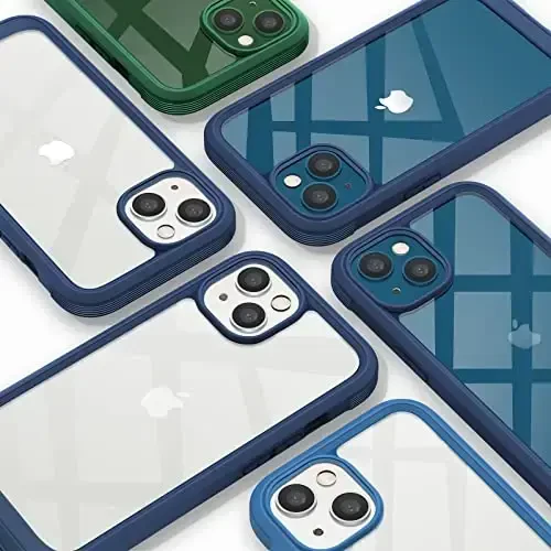 Diaclara iPhone 13 uchun mo'ljallangan g'ilof, to'liq korpusli, o'rnatilgan sensorli tirnalishga qarshi ekran himoyachisi, iPhone 13 6.1