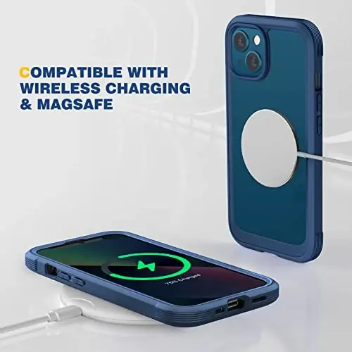 Diaclara iPhone 13 uchun mo'ljallangan g'ilof, to'liq korpusli, o'rnatilgan sensorli tirnalishga qarshi ekran himoyachisi, iPhone 13 6.1
