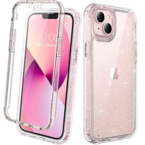 Diaclara iPhone 13 uchun mo'ljallangan g'ilof, to'liq korpusli, o'rnatilgan sensorli tirnalishga qarshi ekran himoyachisi, iPhone 13 6.1