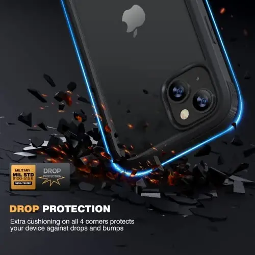 Diaclara iPhone 14 Plus uchun mo'ljallangan g'ilof, to'liq korpusli mustahkam g'ilof, o'rnatilgan sensorli tirnalishga qarshi ekran himoyachisi, iPhone 14 Plus 6,7