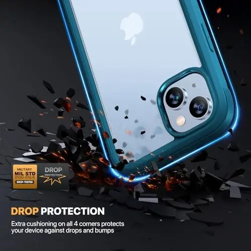 Diaclara Designed for iPhone 15 Case, Full Body Rugged Case with Privacy Built-in Touch Sensitive Anti-Scratch Screen Protector, with Camera Lens Protector for iPhone 15 6.1