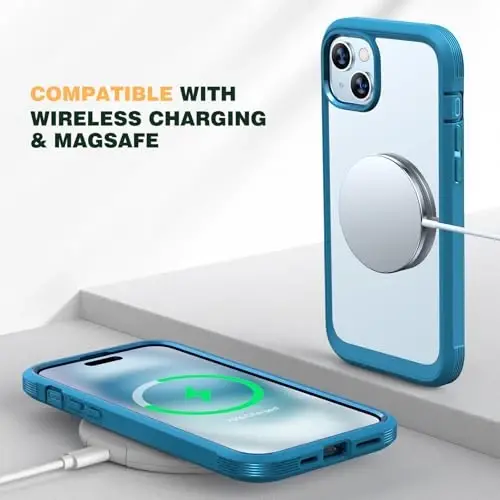 Diaclara Designed for iPhone 15 Case, Full Body Rugged Case with Privacy Built-in Touch Sensitive Anti-Scratch Screen Protector, with Camera Lens Protector for iPhone 15 6.1