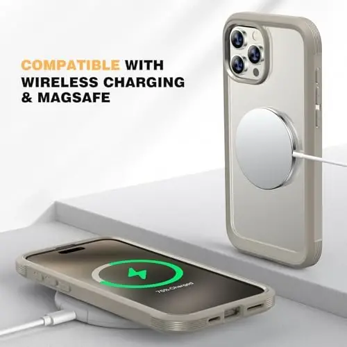 Diaclara iPhone 15 Pro G‘ilof uchun mo‘ljallangan, [Harbiy darajadagi tushishdan himoya] O‘rnatilgan zarbaga chidamli ekran himoyachisi bilan to‘liq tana uchun bamper g‘ilof, [Kamera linzalari himoyachisi] iPhone 15 Pro 6.1