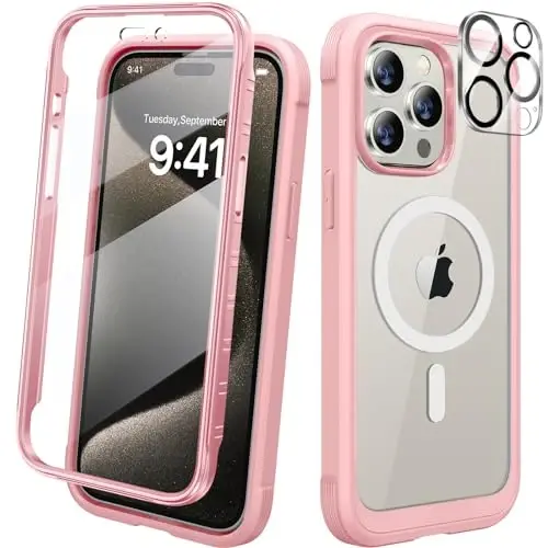 Diaclara Designed for iPhone 15 Pro Max Case, Full Body Rugged with Built-in Touch Sensitive Anti-Scratch Screen Protector, Soft TPU Bumper Case for iPhone 15 ProMax 6.7