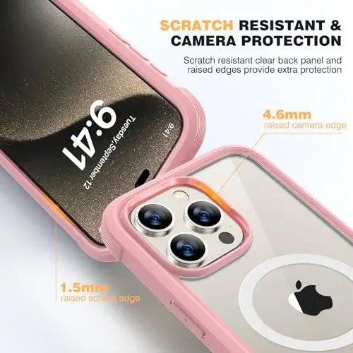 Diaclara Designed for iPhone 15 Pro Max Case, Full Body Rugged with Built-in Touch Sensitive Anti-Scratch Screen Protector, Soft TPU Bumper Case for iPhone 15 ProMax 6.7