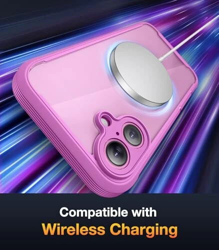 Diaclara iPhone 16 uchun mo'ljallangan g'ilof, o'rnatilgan sensorli tirnalishga qarshi ekran himoyachisi bilan to'liq himoya qiluvchi g'ilof, iPhone 16 6.1