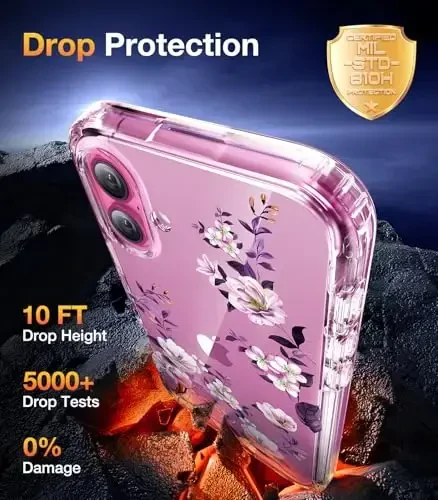 Diaclara iPhone 16 uchun mo'ljallangan g'ilof, o'rnatilgan sensorli tirnalishga qarshi ekran himoyachisi bilan to'liq korpusli mustahkam g'ilof, iPhone 16 g'iloflari uchun [To'liq kamera himoyasi] 6.1