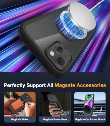 Diaclara Magnetic Designed for iPhone 14 Case, Compatible with MagSafe Built-in Touch Sensitive Anti-Scratch Screen Protector for iPhone 14 6.1,Black - 5