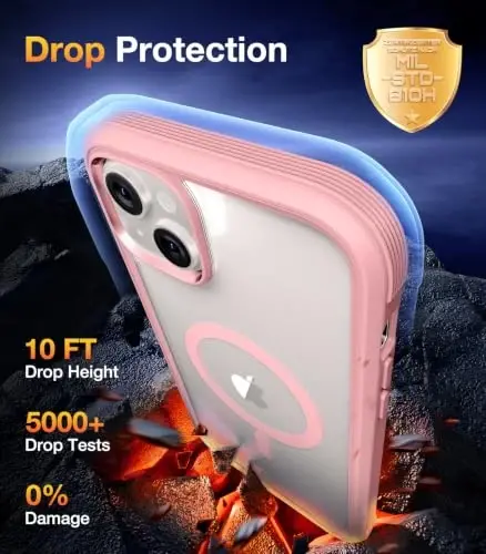 Diaclara Magnetic Designed for iPhone 14 Case, Compatible with MagSafe Built-in Touch Sensitive Anti-Scratch Screen Protector for iPhone 14 6.1,Pink - 4