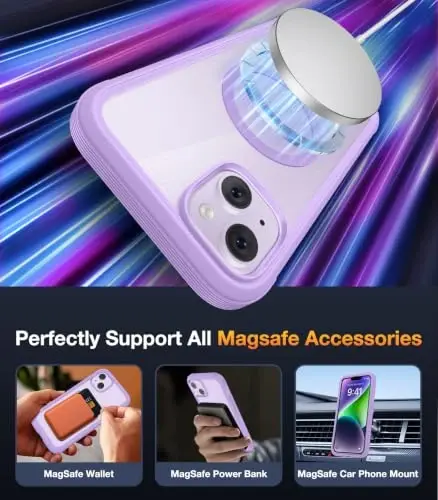 Diaclara Magnetic Designed for iPhone 14 Case, Compatible with MagSafe Built-in Touch Sensitive Anti-Scratch Screen Protector, with Camera Lens Protector for iPhone 14 6.1
