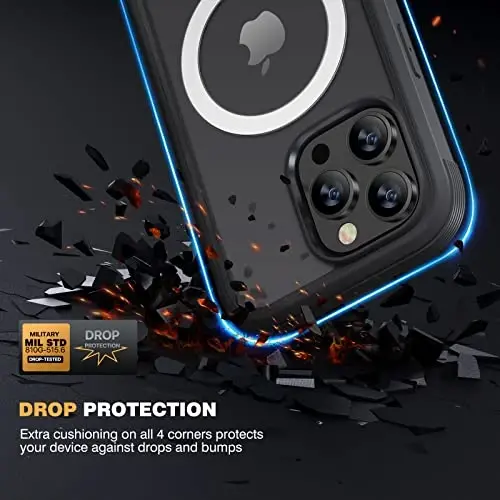 Diaclara Magnetic Designed for iPhone 14 Pro Max Case, Full Body Rugged Case with Built-in Privacy Touch Sensitive Anti-Scratch Screen Protector, with Camera Lens Protector, Black - 4