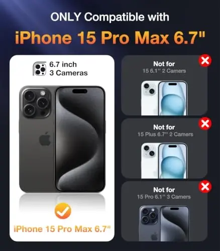 Diaclara Magnetic Designed for iPhone 15 Pro Max Case Full Body Bumper, [Compatible with MagSafe] Military Drop Proof Cover with Built-in Privacy Screen Protector,Black - 2