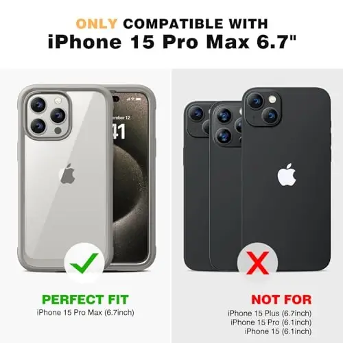 Diaclara Magnetic Designed for iPhone 15 Pro Max Case Full Body Bumper,[Compatible with MagSafe] Military Drop Proof Cover with Built-in Touch Sensitive Anti-Scratch Screen Protector,Grey Titanium - 4