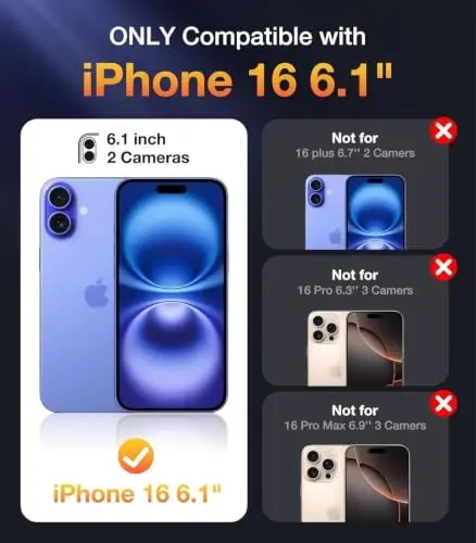 Diaclara Magnetic Designed for iPhone 16 Case 6.1'' [Full Camera Protection] Full Body Bumper with Privacy Screen Protector, [Compatible with MagSafe] Military Drop Proof Phone Case, Blue - DIACLARA (1)