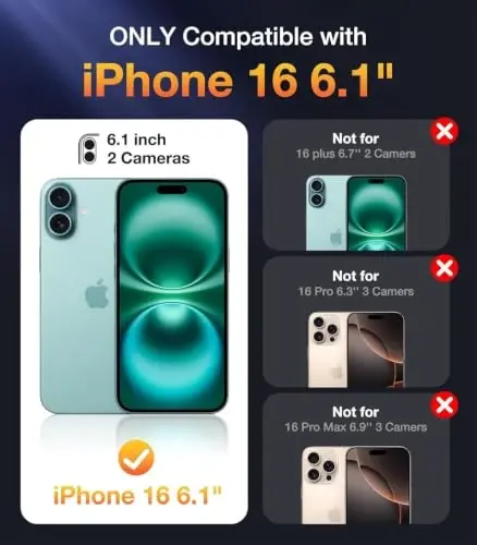 Diaclara Magnetic Designed for iPhone 16 Case 6.1'' [Full Camera Protection] Full Body Bumper with Privacy Screen Protector, [Compatible with MagSafe] Military Drop Proof Phone Case, Green - DIACLARA (1)