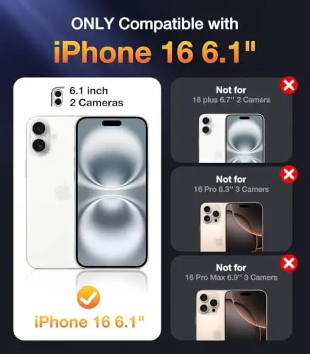 Diaclara Magnetic Designed for iPhone 16 Case 6.1'' [Full Camera Protection] Full Body Bumper with Privacy Screen Protector, [Compatible with MagSafe] Military Drop Proof Phone Case, White - DIACLARA (1)
