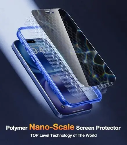 Diaclara Magnetic Designed for iPhone 16 Case, Full Body Rugged Case with Built-in Privacy Touch Sensitive Anti-Scratch Screen Protector, Upgraded [Full Camera Protection] (Ultramarine) - 4