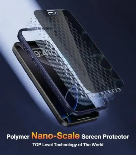 Diaclara Magnetic Designed for iPhone 16 Pro Case Full Body Bumper,[Compatible with MagSafe] Military Drop Proof Cover with Built-in Privacy Screen Protector, Deep Blue - 5