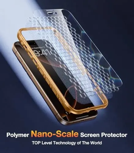 Diaclara Magnetic Designed for iPhone 16 Pro Max Case Full Body Bumper, [Compatible with MagSafe] Military Drop Proof Cover with Built-in Touch Sensitive Anti-Scratch Screen Protector, Brown - 6