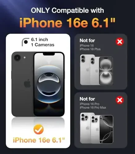 Diaclara Magnetic Designed for iPhone 16e Case, Full Body Rugged Case with Built-in Screen Protector,[Compatible with MagSafe] Soft TPU Bumper Cover for iPhone 16 E 6.1