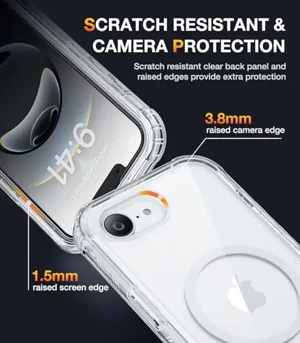 Diaclara Magnetic Designed for iPhone 16e/17e Case, Full Body Rugged Case with Built-in Touch Sensitive Anti-Scratch Screen Protector, Soft TPU Bumper Sleeves Case for iPhone 16e 17 e 6.1
