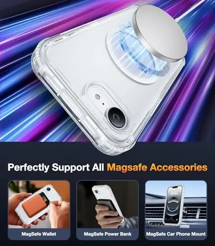 Diaclara Magnetic Designed for iPhone 16e/17e Case, Full Body Rugged Case with Built-in Touch Sensitive Anti-Scratch Screen Protector, Soft TPU Bumper Sleeves Case for iPhone 16e 17 e 6.1