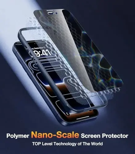 Diaclara Magnetic Designed for iPhone 17 Pro Max Case Full Body Bumper,[Compatible with MagSafe] Military Drop Proof Cover with Built-in Privacy Screen Protector,Deep Blue - 3