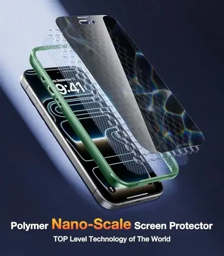Diaclara Magnetic Designed for iPhone 17 Pro Max Case Full Body Bumper,[Compatible with MagSafe] Military Drop Proof Cover with Built-in Privacy Screen Protector,Green 