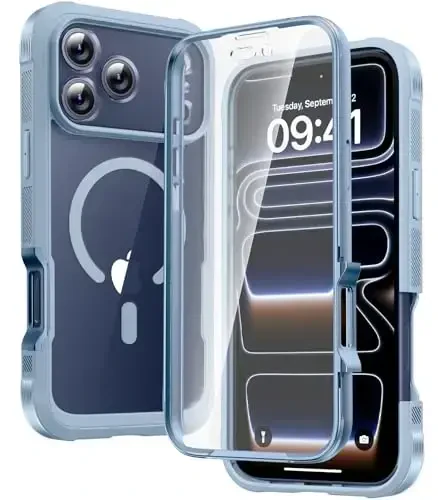 Diaclara Magnetic Designed for iPhone 17 Pro Max Case Full Body Bumper,[Compatible with MagSafe] Military Drop Proof Cover with Built-in Touch Sensitive Anti-Scratch Screen Protector, Blue 