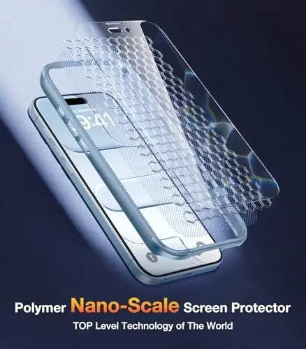 Diaclara Magnetic Designed for iPhone Air Case Full Body Bumper, [Compatible with MagSafe] Military Drop Proof Cover with Built-in Touch Sensitive Anti-Scratch Screen Protector for iPhone 17 Air Blue - 5