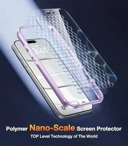 Diaclara Magnetic Designed for iPhone Air Case Full Body Bumper, [Compatible with MagSafe] Military Drop Proof Cover with Built-in Touch Sensitive Anti-Scratch Screen Protector for iPhone 17 Air Purple - 6