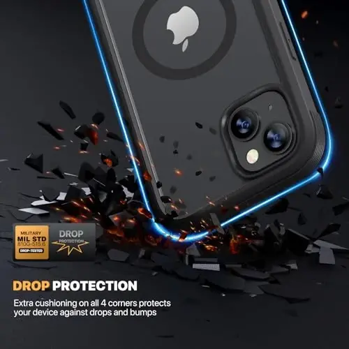 Diaclara Magnetic for iPhone 13 Case, [Privacy Screen Protector & Fit for MagSafe] Built-in Shockproof Screen Protector, [Camera Lens Protector] Phone Cover for iPhone 13 6.1