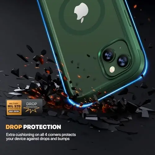 Diaclara Magnetic for iPhone 13 Case, [Privacy Screen Protector & Fit for MagSafe] Built-in Shockproof Screen Protector, [Camera Lens Protector] Phone Cover for iPhone 13 6.1