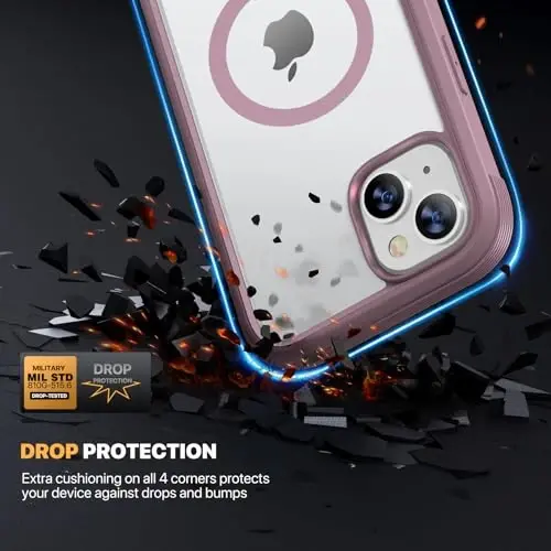 Diaclara Magnetic for iPhone 13 Case, [Privacy Screen Protector & Fit for MagSafe] Built-in Shockproof Screen Protector, [Camera Lens Protector] Phone Cover for iPhone 13 6.1