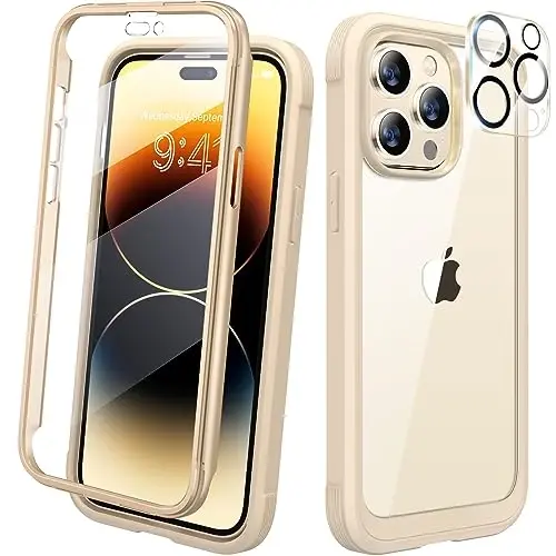 Diaclara Magnetic for iPhone 14 Pro Max Case, Full Body Rugged Case with Built-in Touch Sensitive Anti-Scratch Screen Protector, with Camera Lens Protector for iPhone 14 Pro Max 6.7