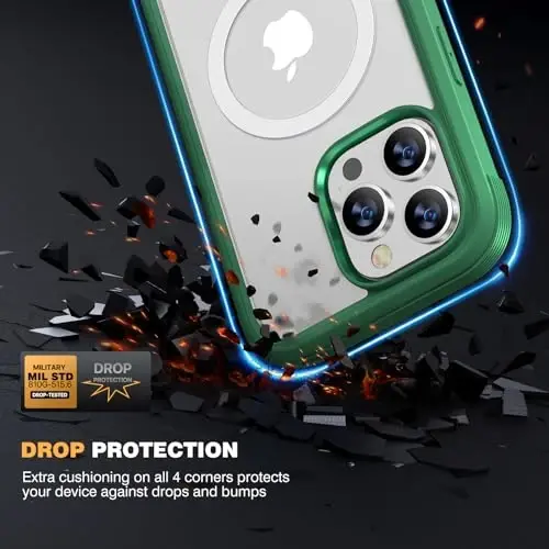 Diaclara Magnetic for iPhone 15 Pro Case, [Military-Grade Drop Proof & Fit for MagSafe] Built-in Shockproof Screen Protector, [Camera Lens Protector] Phone Cover for iPhone 15 Pro 6.1