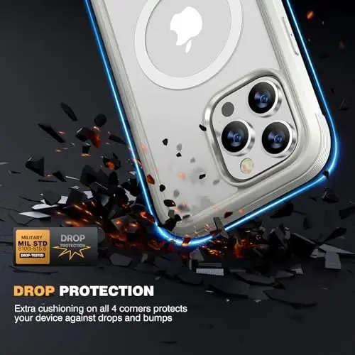 Diaclara Magnetic for iPhone 15 Pro Case, [Military-Grade Drop Proof & Fit for MagSafe] Built-in Shockproof Screen Protector, [Camera Lens Protector] Phone Cover for iPhone 15 Pro 6.1