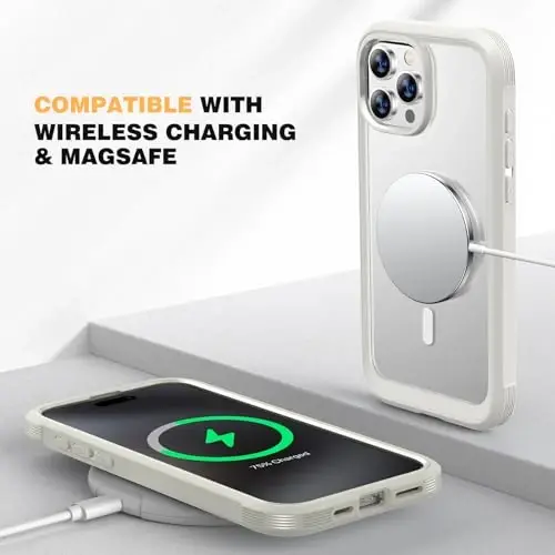 Diaclara Magnetic for iPhone 15 Pro Case, [Military-Grade Drop Proof & Fit for MagSafe] Built-in Shockproof Screen Protector, [Camera Lens Protector] Phone Cover for iPhone 15 Pro 6.1