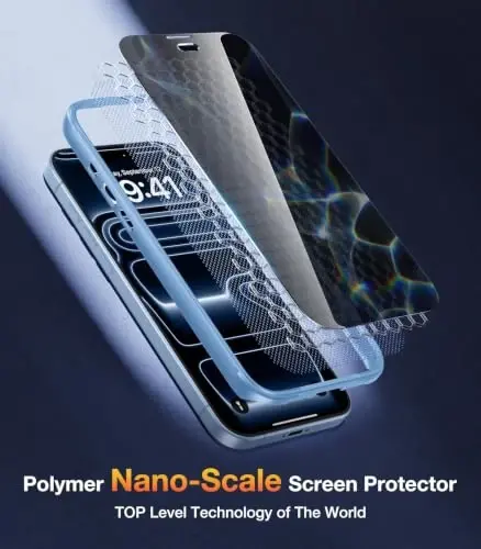 Diaclara Magnetic for iPhone 18 Pro Case with Privacy Protector, Glacier | Full Body Bumper Design, Military Grade Drop Proof, 360° Full Protection, Anti-Spy Privacy Cover, Magnetic Charging Support - 6